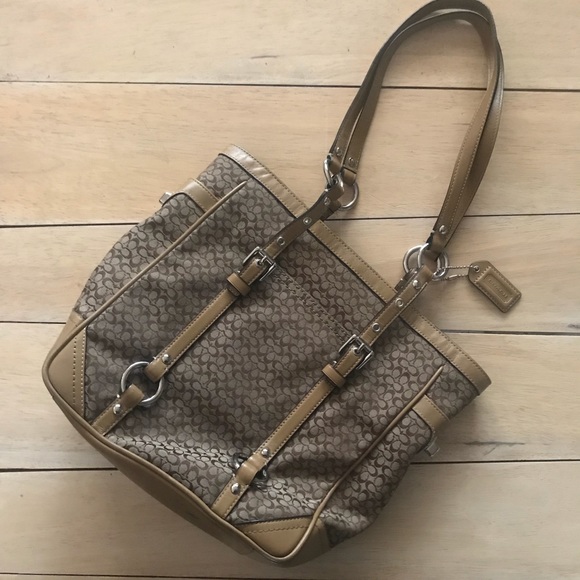 COACH Signature Canvas & Leather Tote - Picture 1 of 5